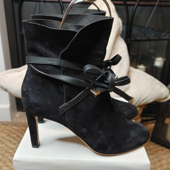 JIMMY CHOO Dalal Leather-Trimmed Supple Suede Ankle Boots EU 38.5 US 8.5 - Picture 6 of 16